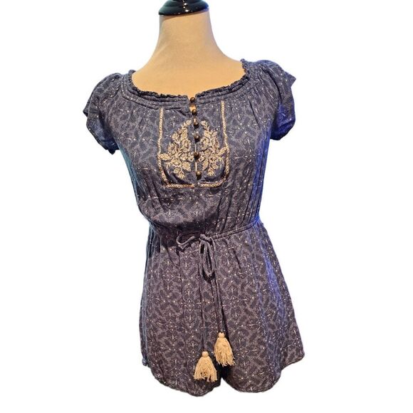 Rewind Off The Shoulder Romper - Picture 1 of 8